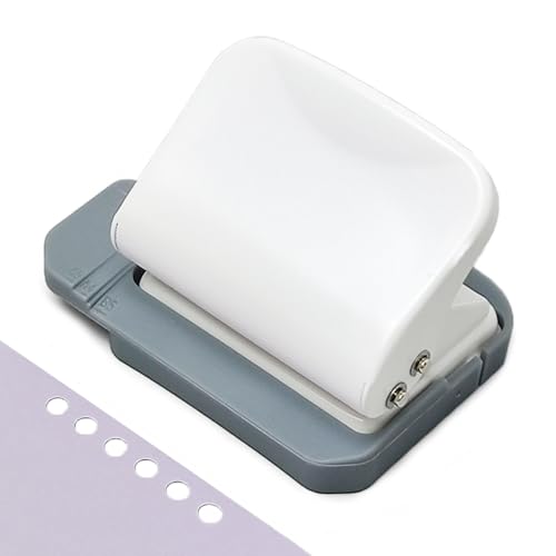POPSFL 穴あけパンチ 6穴 穴径5mm ルーズリーフパンチ 丸穴 A5/B5/A4対応 30穴/26穴/20穴 持ち運び便利 DIY 手帳 書類整理 (ホワイト)