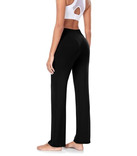 ADANIKI Women’s Yoga Pants with Pockets, High Waisted Bootcut Straight-Leg Pants for Women, Loose Comfy Modal Sweatpants2