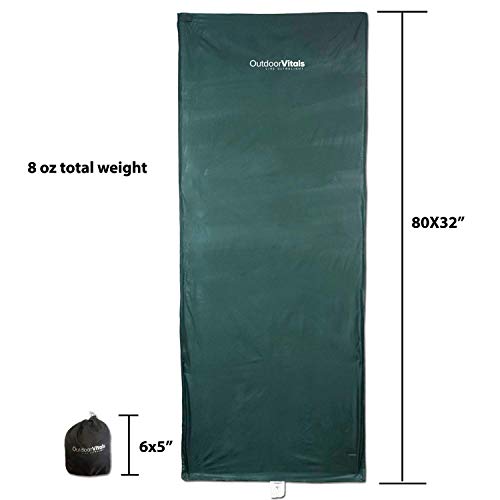 Outdoor Vitals Sleeping Bag Liner (Carbón, Rectangular/ Micro Poliester) miniatura 3