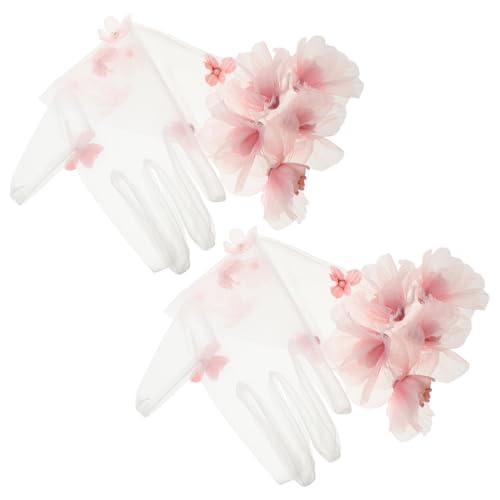 Guantes de novia largos Mikikit tul blanco accesorios vestidos de fiesta
