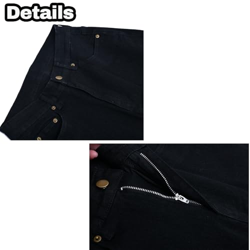 YOWESHOP Customizable Mens Jeans,Reflective Stripes Denim Work Pants for Men,Construction Pants,Utility Denim Pant3