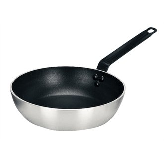 Nextday Catering T298 Flared Sauté Pan, Heavy Duty, Aluminium, Non-stick, 200 mm Diameter, Silver