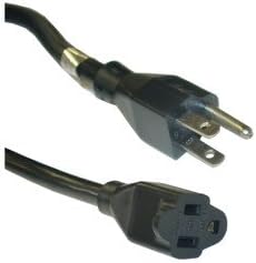 Power Extension Cord Black SJT 14 AWG 3 Conductor 15 Amp UL CSA Rated 25 Foot