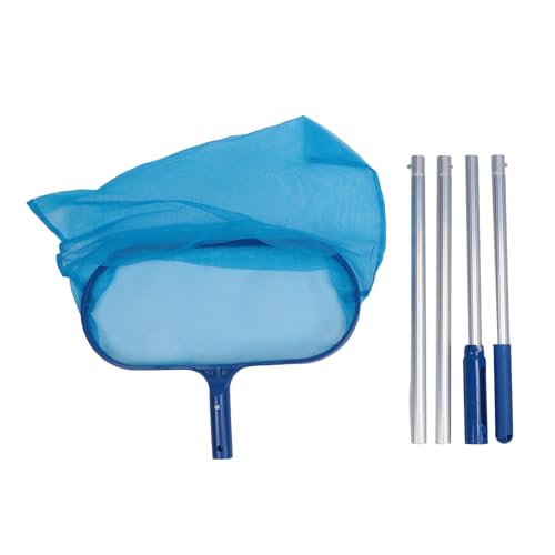 WBTY Skimmer Pool Cleaning Net, Pool Cleaning Tool Set Including Professional Pool Leaf Skimmer Net, 4 Poles, Swimming Pool Maintenance Kit Pool Floor Walls