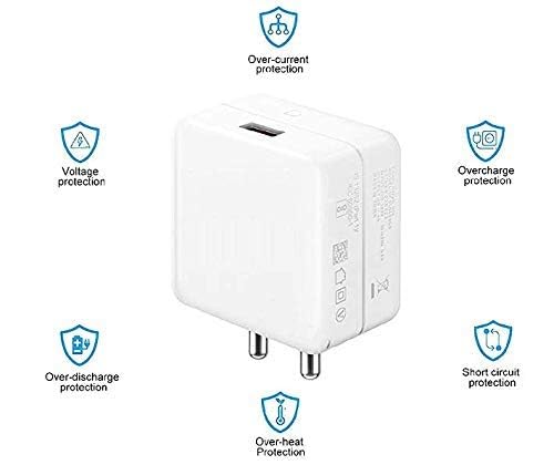 Image of 18W Type-C Charger for HTC U19e Original QC Type C High Speed Fast Turbo Charge QC 3.0 Smart SinglePort with 1m Type-C Charging & Sync Cable (White, Dash, SE.AS4)
