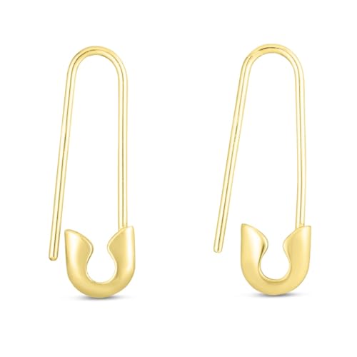 Floreo 14k Yellow Gold 23mm Safety Pin Earrings2