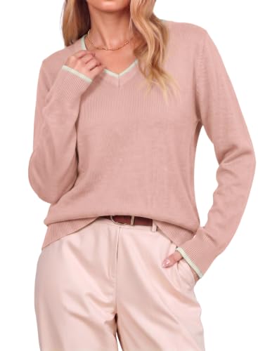 Image of Dokotoo Women's Wool Blend Crew Neck Casual Fall Sweaters Knit Tops | Lightweight,Long Sleeve,Fall Outftis,Dressy,Ribbed Hem,Business Casual Tops,Comfy Knit,Pullover,Basic Classic,Layer Clothes