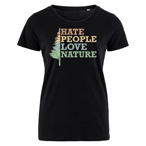Camiseta Holzbrürder® Hate People Love Nature de madera para mujer Cover