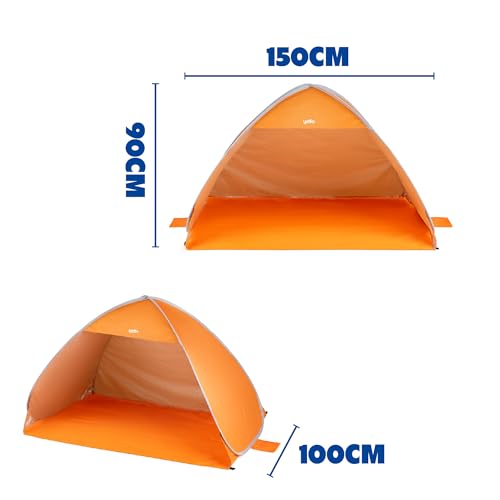 Yello Pop Up Beach Shelter | 2-3 Person with UPF 50+ UV Protection, Lightweight Beach Sun Shelter, Easy Set Up, Beach, Camping, Picnic, Orange - Image 5