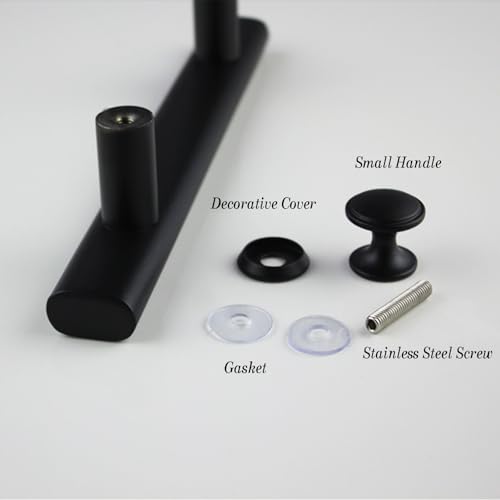 Poignée de porte de douche inox anti-corrosion noire mate - 6