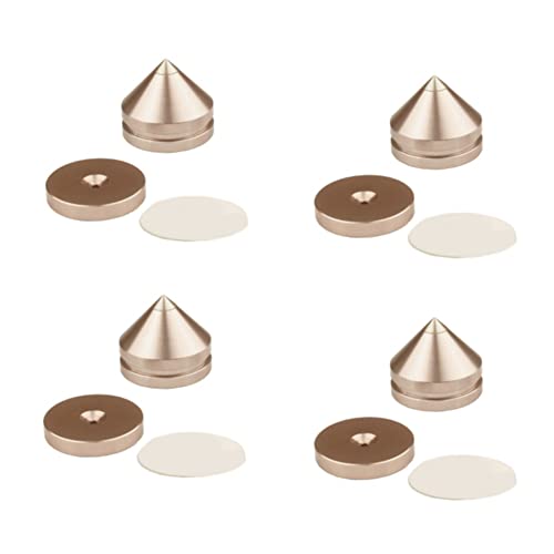 Lizusidtsy 4Set HiFi Audio Foot Spikes Cone Floor Foot Nail Aluminum Alloy Speaker DAC CD Cabinet Power Amplifier Computer (Gold)