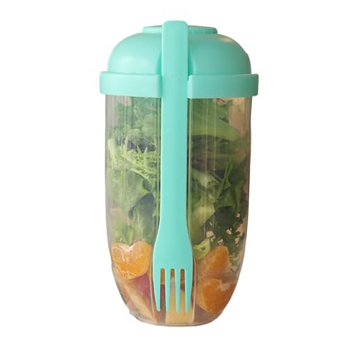 Gardez une tasse de shaker à salade en forme, un récipient de vinaigrette à partir, un contenant de gobelets de salade de fruits et de légumes portables...