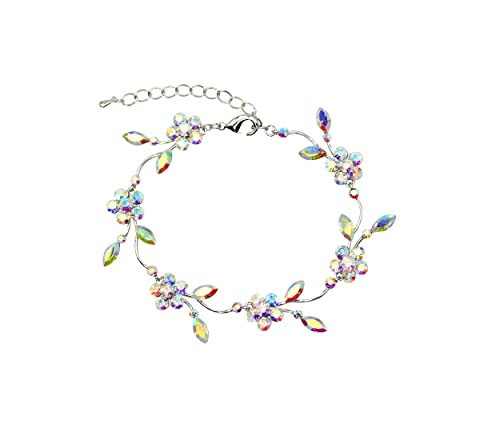 Image of Faship Gorgeous Rhinestone Crystal Floral Necklace Earrings Set