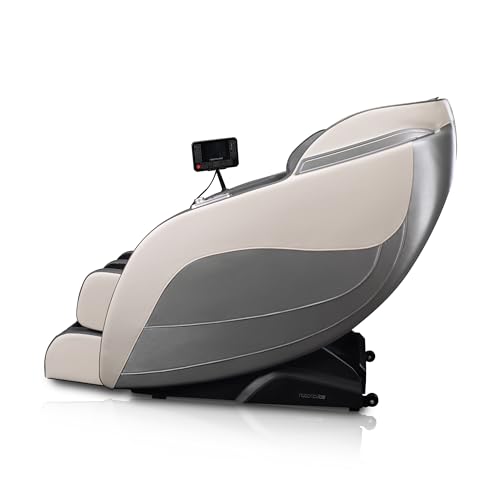 Image of ROBOTICVIBE RV2020 Massage Chair - Led Touch, 20 Auto Wellness Programs, Rotary Switch, Full Body Airbag and Zero Gravity. Ultimate Comfort Massage Chair for Full Body at Home (RV2020 - White & Grey)