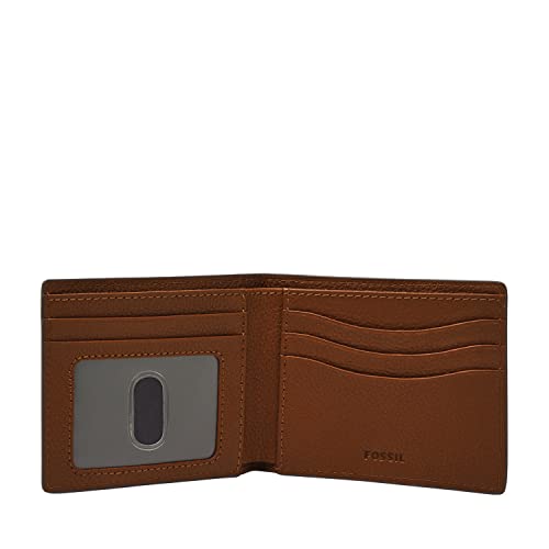 Image of Fossil Men's Anderson Leather Slim Minimalist Bifold Front Pocket Wallet, Brown, (Model: ML4577210)