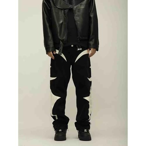 Men's Street Hip-hop Fashion Printed Jeans Denim Pants Y2K Denim Gothic Loose Casual Pants3