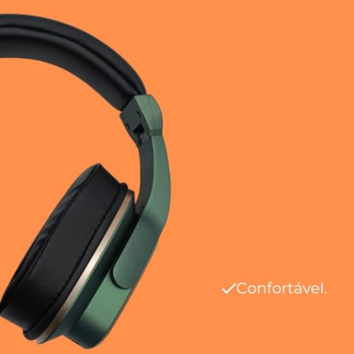 Fone de Ouvido Bluetooth Basike Headset Sem Fio com Hastes Ajustáveis e Earpads Acolchoados Possui M