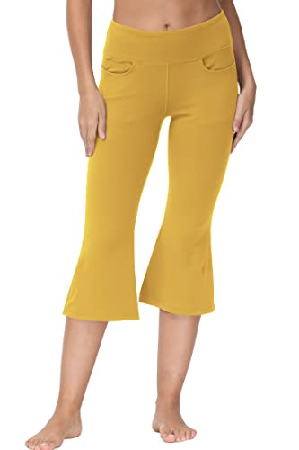 Cakulo Womens Capri Yoga Flare Pants Workout Athletic Active