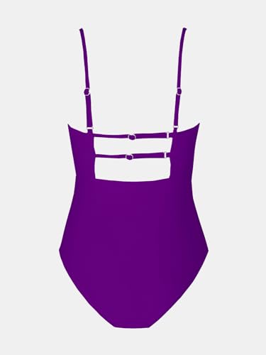 Image of CUPSHE Women Swimsuit One Piece Bathing Suit Square Neck Cutout Back Tummy Control with Adjustable Spaghetti Straps