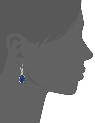 Nine-West-Silvertone-and-Denim-Tear-Drop-Earrings