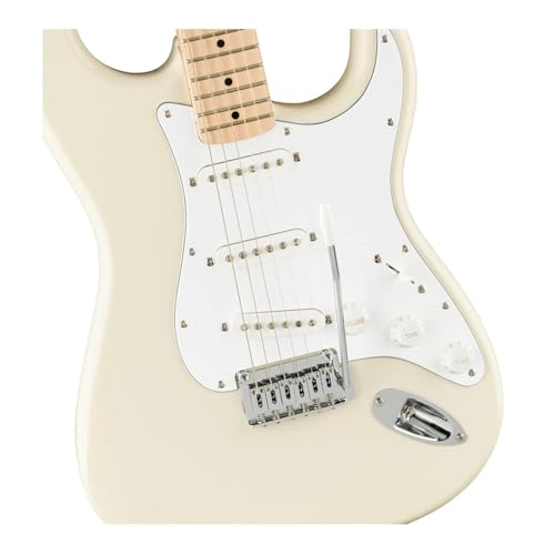 Image of Fender Squier Affinity Series Stratocaster Electric Guitar with Gig-Bag, Polishing Cloth, Strap, Picks & E-Book - Olympic White