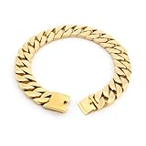 SDA Wide Chunky Gold Chain Necklace - Heavy and Waterproof 316L Surgical Steel with 18K Gold Plating for Modern Men and Women into Hip Hop Fashion (B476-32mm-Gold, 16, Inches)