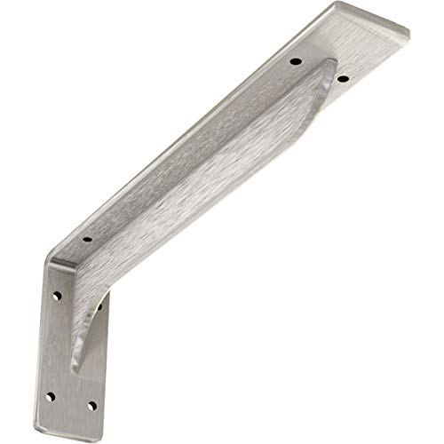 Ekena Millwork BKTM02X14X05EBSS Steel Bracket Embrey, 2" W x 14" D x 5 1/4" H, Stainless Steel