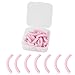 LEBQ 24 Pièces Recourbe-Cils Recharge de Cils Bigoudis de Remplacement Recharge de Bigoudis en Caoutchouc pour Recourbe-Cils Universel avec Boîte de Rangement Transparente (Rose)
