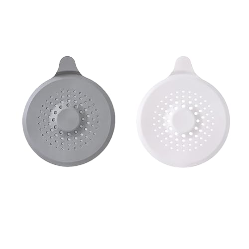 Silicona Protector de Drenaje, 2 Pcs Coladores de Drenaje de Silicona, Filtro de Fregadero, Cubierta de Desagüe de Ducha, Colador Fregadero Ducha, Tapa de Drenaje de con Ventosas