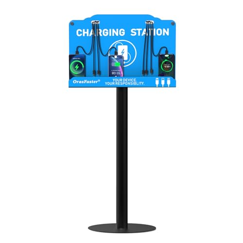 Orasfaster Floor Standing Cell Phone Charging Station Multi-Device Station with 8 Charger Ports...