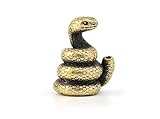 DMtse Brass Mini Antique Snake Statue Incense Holder Burner Ornaments Meditation Serene Statue Figurine Collectible