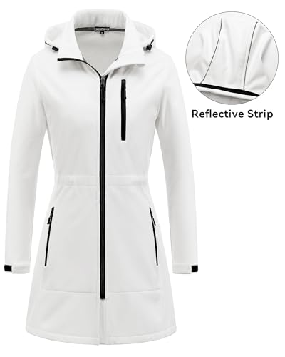 Image of CREATMO US Women's Lightweight Waterproof Long Softshell Tactical Jacket Fleece Lined Windbreaker
