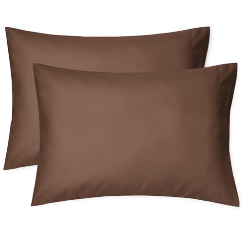 Image of EXQ Home Toddler Pillowcases 13x18 Travel Pillow Case Set of 2, Small Pillow Case Fits Baby Pillow Sized 12x16, 13x18, Kids Pillowcases 2 Pack Machine Washable with Envelope Closure(Brown)