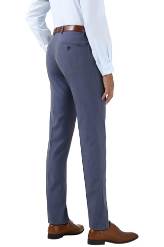 Image of Peter England Men Mid Rise Slim Fit Flat Front Trouser