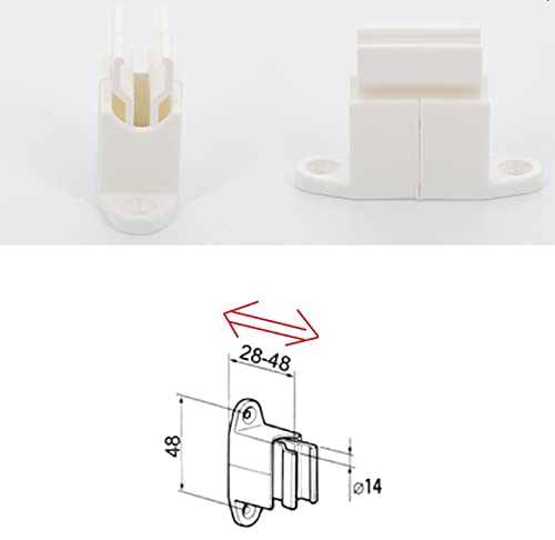 Urbanest Set of 2 Double Ceiling Brackets for Curtain Rod, Fits 3/4-inch Front Rod and 5/8-inch Back Rod, Brushed Steel