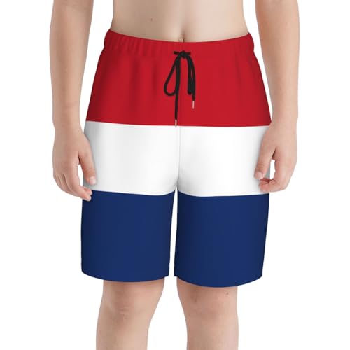 Dutch Flag Youth Beach Pants, Soft and Breathable, with Drawstring Waist, Suitable for Sports and Leisure.3