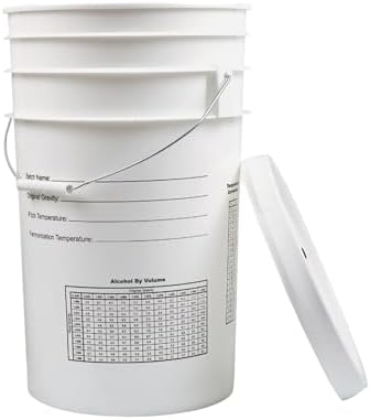 Fastrack 6.5 Gallon Fermenting Bucket with Lid | White | 100% Food Grade-BPA Free Fermenting Brew Bucket for your Beer, Wine or any other Fermented Beverage
