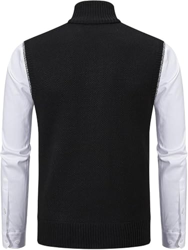 DGHM-JLMY Men's Soft Cozy Softshell Vest Full Zip Slim Fit Warm Waistcoat Hiking Outdoor Golf Sleeveless Jacket4