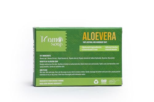 Image of Luxury Soap - Handmade Organic Ayurvedic Bath Bar with Pure Essential Oils for Glowing Skin | Sulfate-Free | For Men & Women (Pack of 3) (3, Aloe Vera)