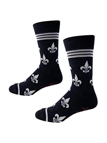 Fleur de Lis in Black and Gray Men's Socks2