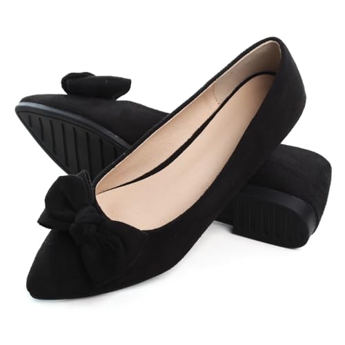 Image of TN TANGNEST Women Fashion Bowknot Flats Comfort Pointed Toe Dress Shoes