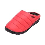 [SUBU] スブ サンダル 冬用サンダル スリッパ レディース メンズ 暖かい ルームシューズ ダウン 外履き 防寒 つっかけ 男女兼用 ユニセックス F LINE レッド RED SB-332 [並行輸入品]