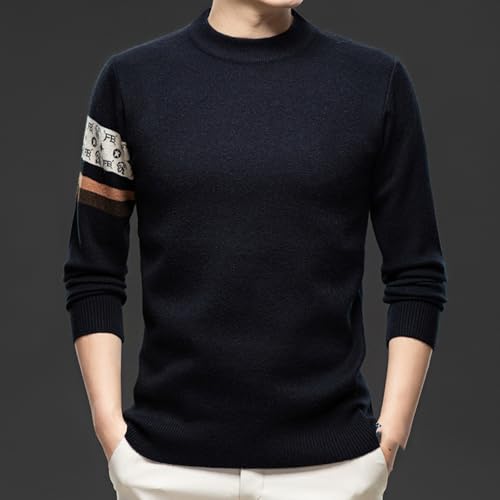 Men's Half-High Collar Autumn and Winter Knitted Sweater Middle-Aged and Young Warm Underwear3
