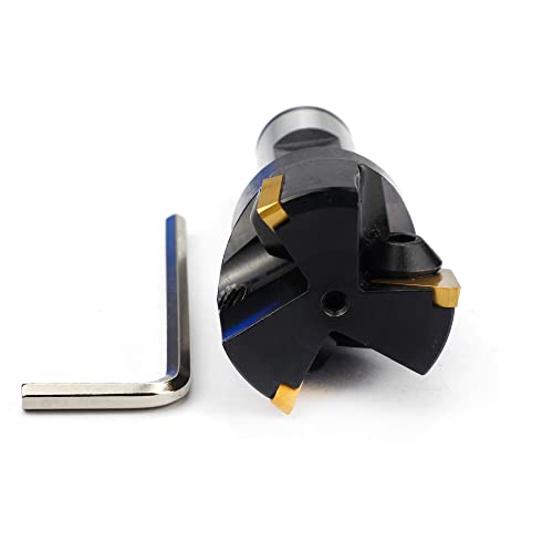 Image of OSCARBIDE Indexable End Mill TP32 3 /4 inch Shank,1-1 /2 inch Cutting Dia,3 Flutes | 3 TPCN32PDTR /TPG32 Inserts | Square Shoulder Milling | Rigid Steel Body | For Steel & Cast Iron | Smooth & Long-Lasting