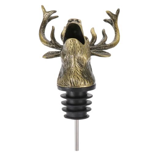 Toyvian Tapón de Botella de Vino Retro de Zinc sin Óxido Vertedor Creativo de Licor en Color Bronce Antiguo para Navidad Sellado Multicapa Antidesbordamiento Compatible Botellas de Vino