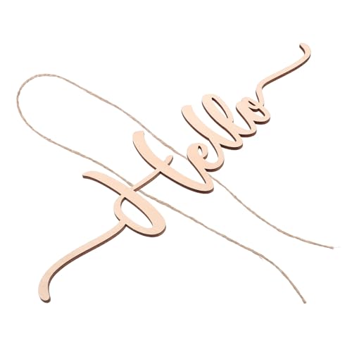 ANDRESLAD Letrero de Bienvenida de Madera para Colgar en Puerta, Decoración Colgante Rústica para Hogar y Jardín, Placa Decorativa Diseño Hello, Adecuado para Bodas y Entradas, 1 Unidad