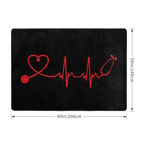 Non-Slip Soft Stethoscope Heartbeat Rug - Living Room, Bedroom, Kitchen Mat
