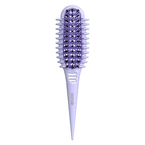 Conair Curl Define Pro Hair Brush for Curly Hair, For Shorter Hair with Loose Curls, Dual Vents with Continuous Grooves, Mixed Bristles for Frizz-Free Detangling, Smoothing, and Curl Definition