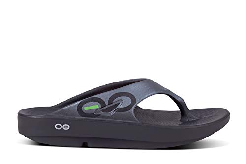 OOFOS Unisex Ooriginal Sport Thong Flip Flop,Black/Graphite,9 B(M) US Women/7 D(M) US Men