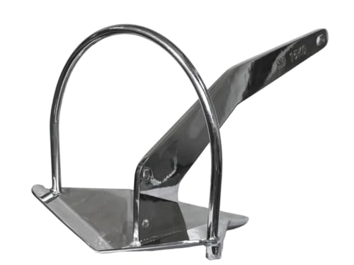 MarineNow AISI 316 Stainless Steel Shovel Scoop Style Next-Gen Anchor with Roll Bar (9 lb/4 kg)